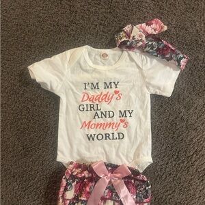 Floral Baby 3 Piece Outfit Set NEW
